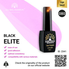 Gel polish BLACK ELITE 080, Global Fashion 8 ml