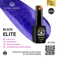 Gel polish BLACK ELITE 055, Global Fashion 8 ml