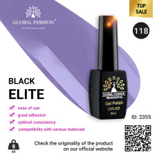 Gel polish BLACK ELITE 118, Global Fashion 8 ml