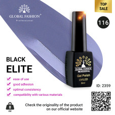 Gel polish BLACK ELITE 116, Global Fashion 8 ml