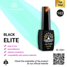 Gel polish BLACK ELITE 102, Global Fashion 8 ml