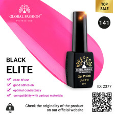 Gel polish BLACK ELITE 141, Global Fashion 8 ml