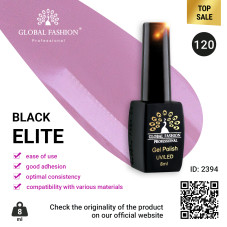 Gel polish BLACK ELITE 120, Global Fashion 8 ml