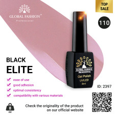 Gel polish BLACK ELITE 110, Global Fashion 8 ml