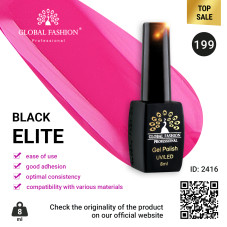 Gel polish BLACK ELITE 199, Global Fashion 8 ml