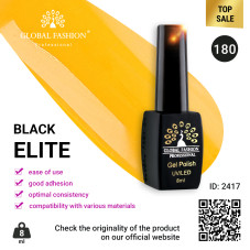 Gel polish BLACK ELITE 180, Global Fashion 8 ml