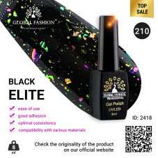 Gel polish BLACK ELITE 210, Global Fashion 8 ml