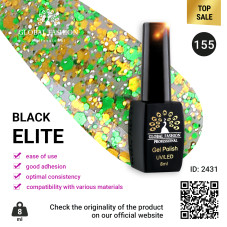 Gel polish BLACK ELITE 155, Global Fashion 8 ml