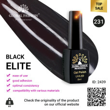 Gel polish BLACK ELITE 231, Global Fashion 8 ml