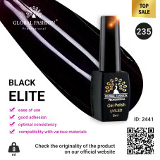 Gel polish BLACK ELITE 235, Global Fashion 8 ml