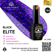 Gel polish BLACK ELITE 164, Global Fashion 8 ml