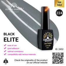 Gel polish BLACK ELITE 224, Global Fashion 8 ml