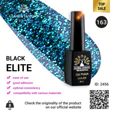 Gel polish BLACK ELITE 163, Global Fashion 8 ml