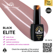 Gel polish BLACK ELITE 250, Global Fashion 8 ml