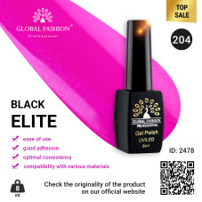 Gel polish BLACK ELITE 204, Global Fashion 8 ml