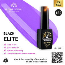 Gel polish BLACK ELITE 182, Global Fashion 8 ml