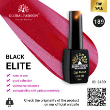 Gel polish BLACK ELITE 189, Global Fashion 8 ml