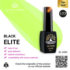 Gel polish BLACK ELITE 177, Global Fashion 8 ml