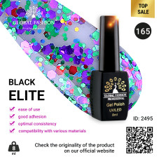 Gel polish BLACK ELITE 165, Global Fashion 8 ml