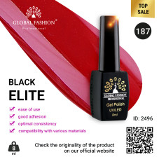 Gel polish BLACK ELITE 187, Global Fashion 8 ml