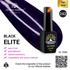 Gel polish BLACK ELITE 242, Global Fashion 8 ml