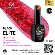 Gel polish BLACK ELITE 162, Global Fashion 8 ml