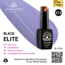 Gel polish BLACK ELITE 313, Global Fashion 8 ml