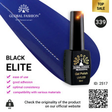 Gel polish BLACK ELITE 339, Global Fashion 8 ml