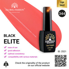 Gel polish BLACK ELITE 344, Global Fashion 8 ml