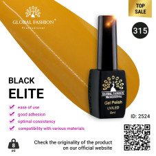 Gel polish BLACK ELITE 315, Global Fashion 8 ml