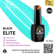 Gel polish BLACK ELITE 260, Global Fashion 8 ml