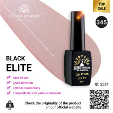 Gel polish BLACK ELITE 345, Global Fashion 8 ml