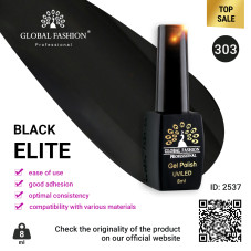 Gel polish BLACK ELITE 303, Global Fashion 8 ml