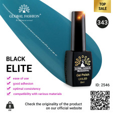 Gel polish BLACK ELITE 343, Global Fashion 8 ml