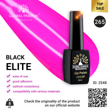 Gel polish BLACK ELITE 265, Global Fashion 8 ml