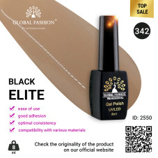 Gel polish BLACK ELITE 342, Global Fashion 8 ml