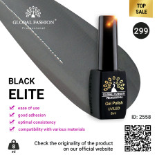 Gel polish BLACK ELITE 299, Global Fashion 8 ml