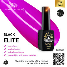 Gel polish BLACK ELITE 255, Global Fashion 8 ml