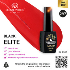 Gel polish BLACK ELITE 297, Global Fashion 8 ml