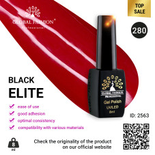 Gel polish BLACK ELITE 280, Global Fashion 8 ml