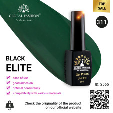 Gel polish BLACK ELITE 311, Global Fashion 8 ml