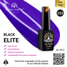 Gel polish BLACK ELITE 253, Global Fashion 8 ml