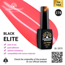 Gel polish BLACK ELITE 278, Global Fashion 8 ml