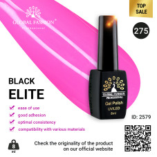 Gel polish BLACK ELITE 275, Global Fashion 8 ml