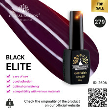 Gel polish BLACK ELITE 279, Global Fashion 8 ml