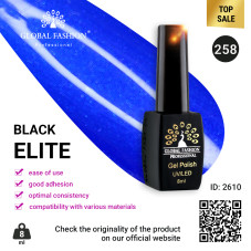 Gel polish BLACK ELITE 258, Global Fashion 8 ml