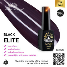 Gel polish BLACK ELITE 286, Global Fashion 8 ml