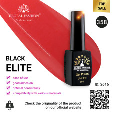 Gel polish BLACK ELITE 358, Global Fashion 8 ml