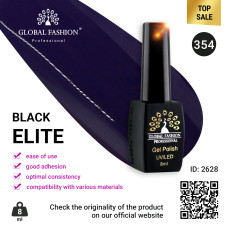 Gel polish BLACK ELITE 354, Global Fashion 8 ml