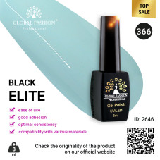 Gel polish BLACK ELITE 366, Global Fashion 8 ml